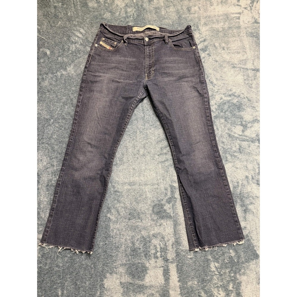 Diesel Jeans 34 Men Dark Blue Wash Regular Straight Raw Hem Italy
